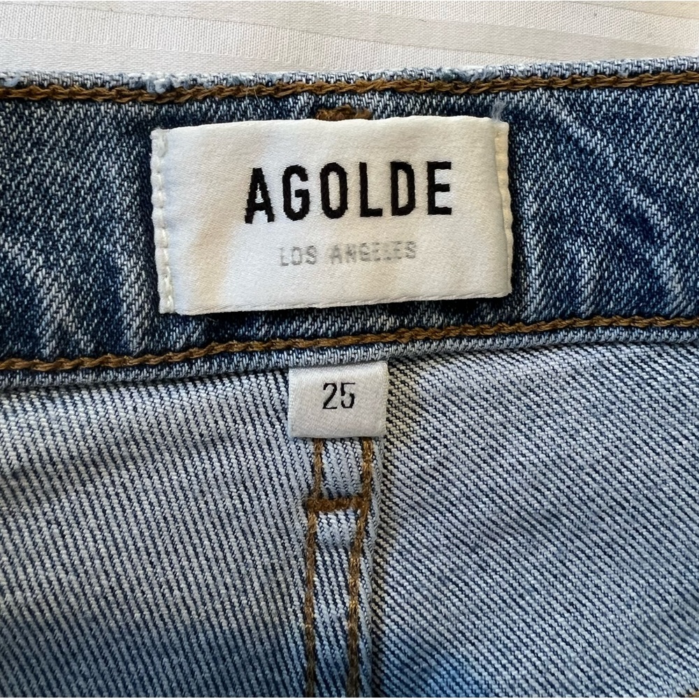 Agolde Riley High Rise Straight Ripped Jeans - Picture 3 of 3